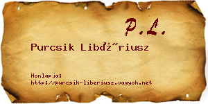 Purcsik Libériusz névjegykártya